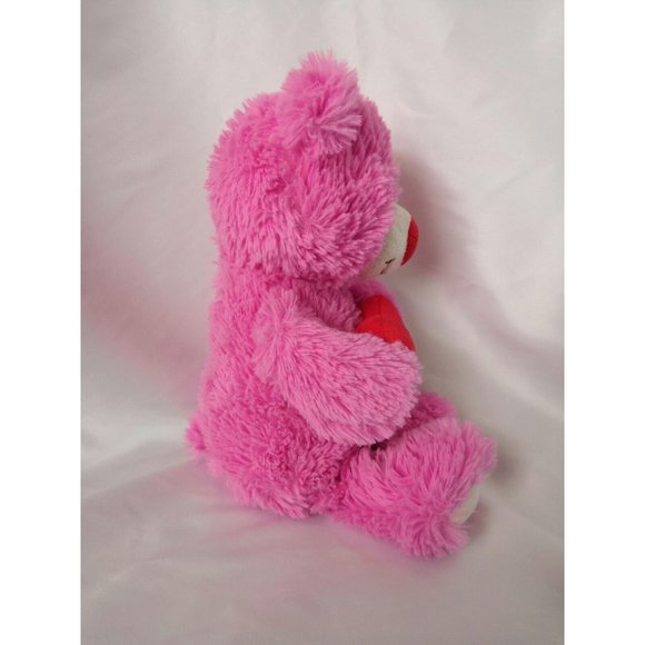 Animal Adventure Pink Bear Holding Red Heart approximately 11 in - Picture 4 of 8